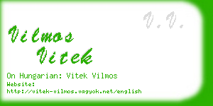 vilmos vitek business card